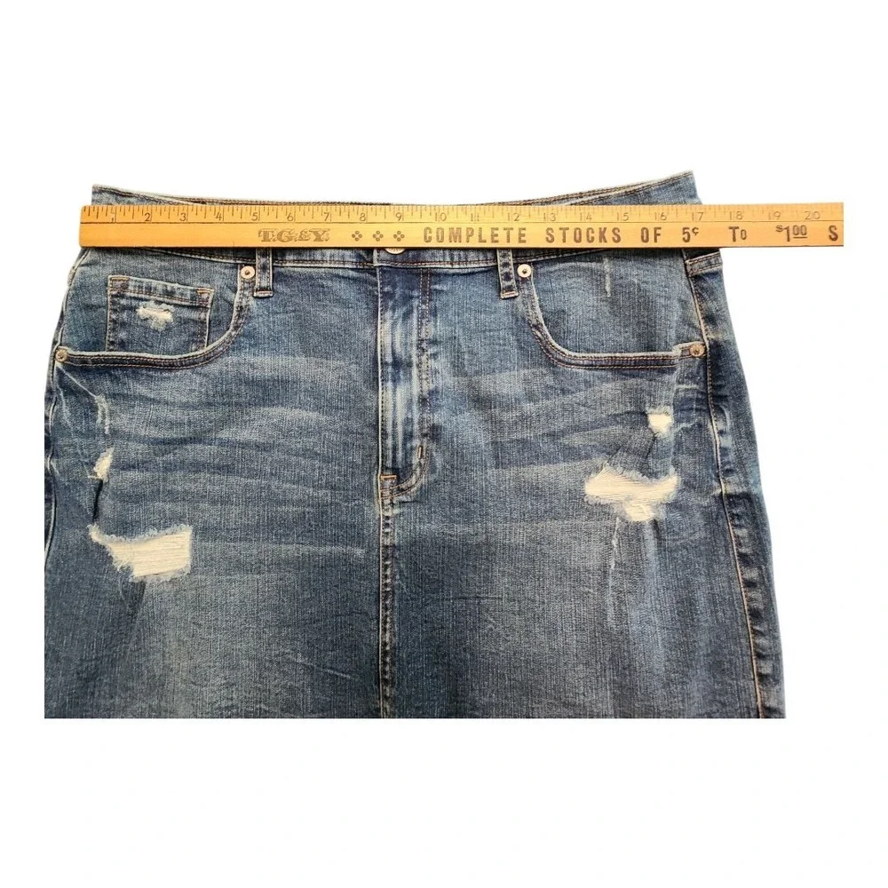 Aeropostale Aero Women High Rise Mini Skirt Size 16 Denim Jean Cut Off Skirt EUC